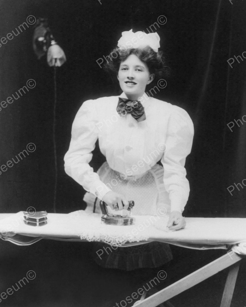 French Maid Ironing 1908 Vintage 8x10 Reprint Of Old Photo Photoseeum
